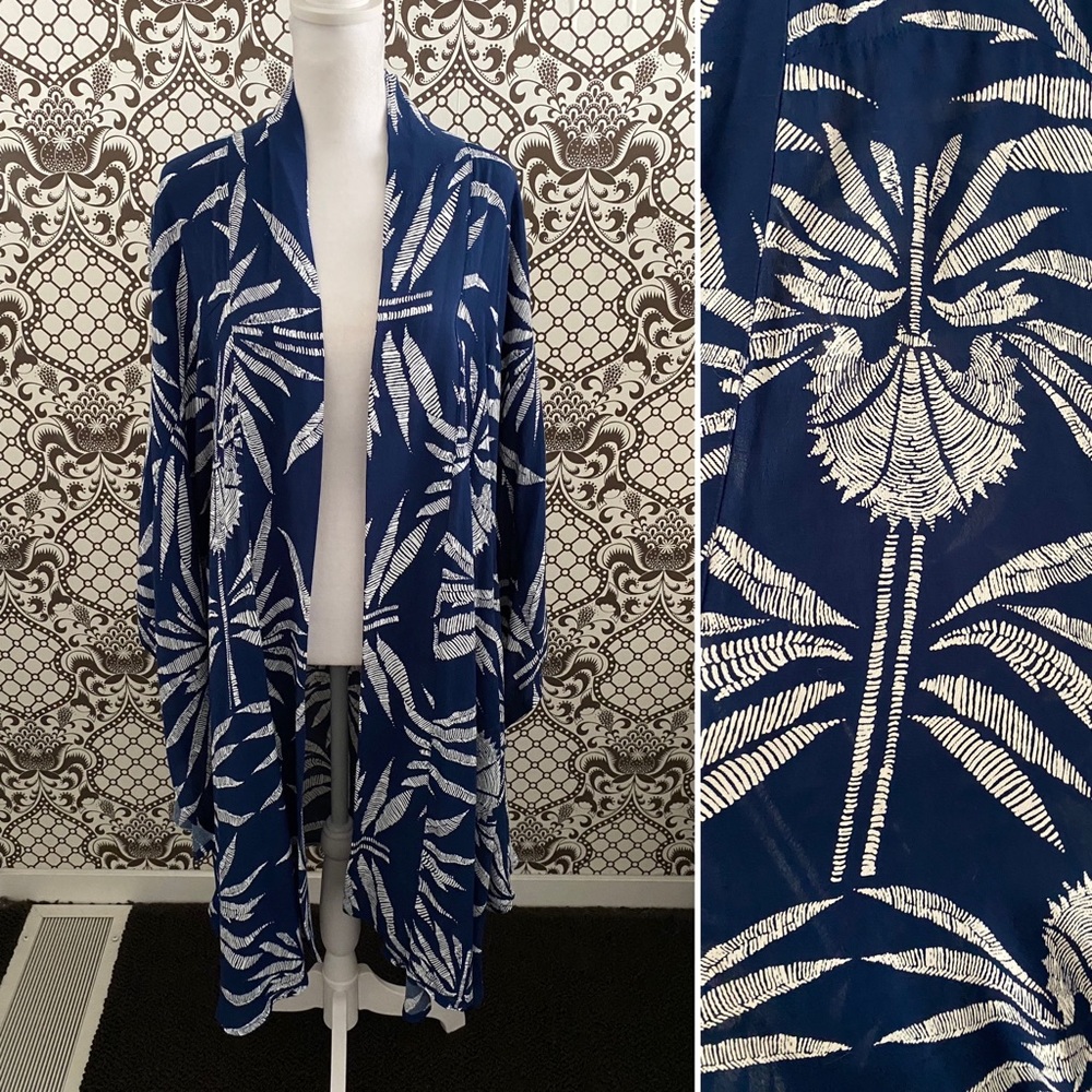 Anthropologie Blue and White Swim Coverup